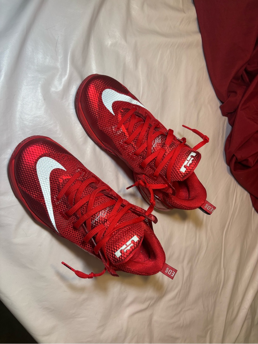 Nike Kids Red Sneakers with White Swoosh